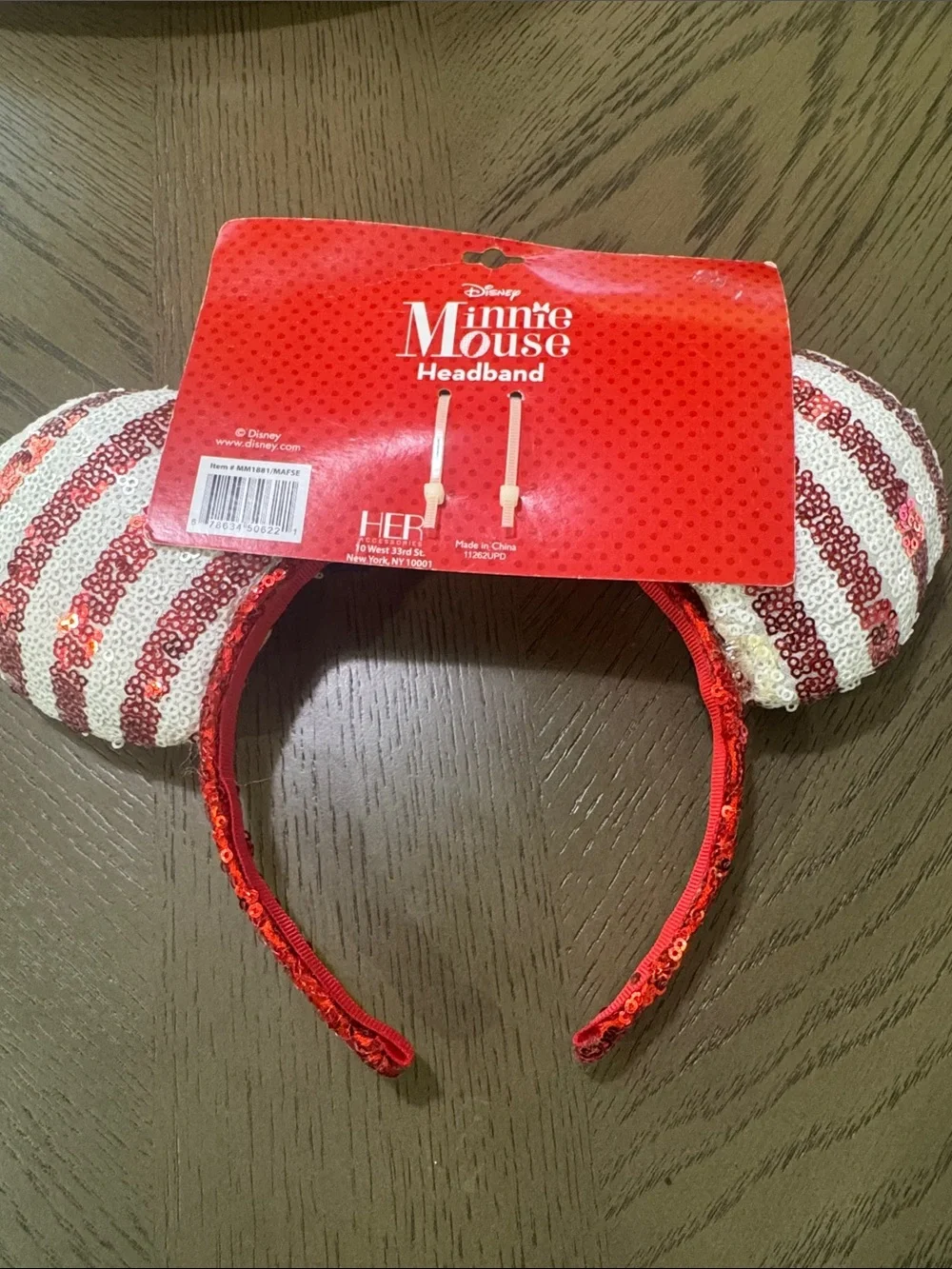Disney Red, White & Blue Sequin Minnie Ears Headband